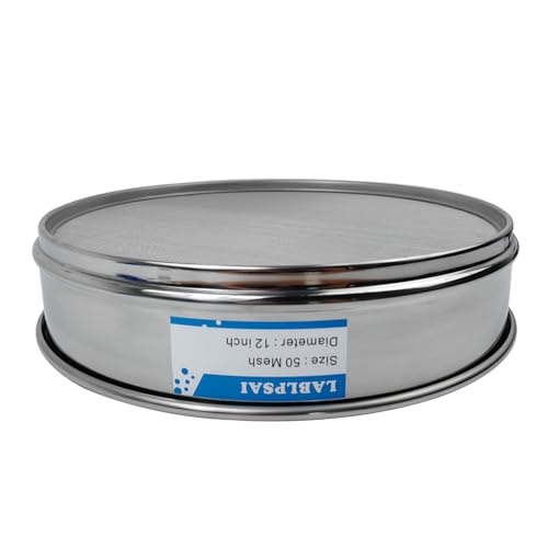 50 Mesh Lab Sieves 12" Diameter 304 Stainless Steel Wire Cloth Test Sieve for Industrial Laboratory Home - size: 50 mesh