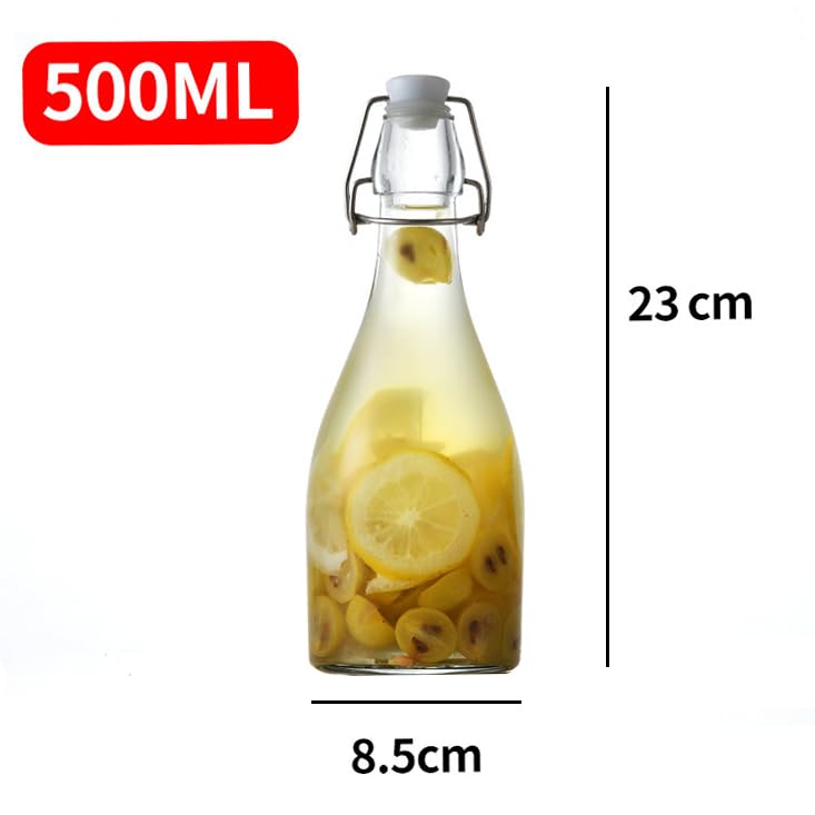 Swing top Bottles - Clear Glass Bottles with Lids 3 Pack - for Kombucha Fermenting, Beer Brewing, Juicing, Milk or Eggnog- Glass Container for Liquid Storage