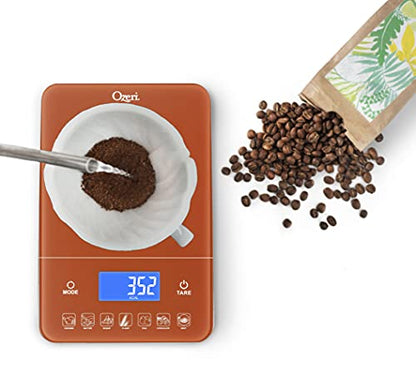 Ozeri Touch III Digital Kitchen Scale with Calorie Counter, 22 lbs (10 kg), Burnt Ochre - color: Burnt Ochre