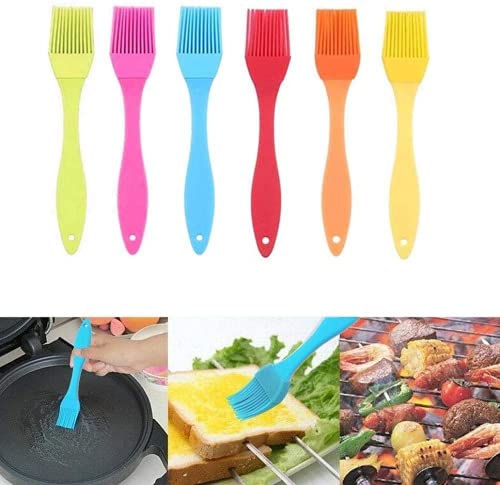Generic High Heat Resistant Silicone Basting Pastry Brush - Cooking Baking Oil Brush Spread Oil Butter Sauce (3Pcs), Food Grade, Dishwasher Safe, Silver