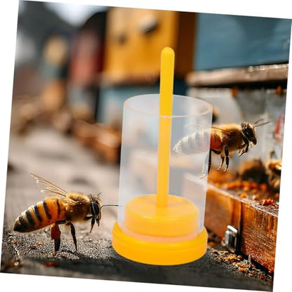 Toddmomy Marking Bottle with Long Plunger Bee Marking Kit for Beekeeping Identification 1.77X1.77X3.93 Inch Queen Marker Tool