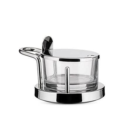 Alessi 5071 - Design Parmesan Cheese Cellar, 18/10 Stainless Steel Mirror Polished and Crystalline Glass