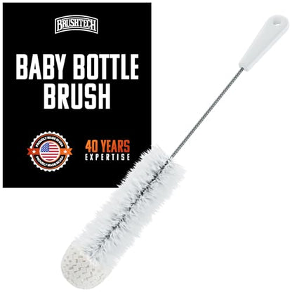 BRUSHTECH – Brushtech Foam-Tipped Baby Bottle Brush – White, Set of 2