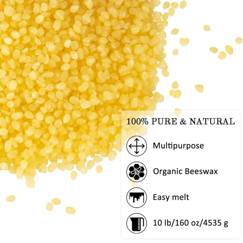10 LB Yellow Beeswax Pellets - DIY Candle Making Kits, Magical Craft Making, Hand Care DIY Creams, Lip Balms and Soap Making Supplies (160 oz). - size: Yellow1-10lb