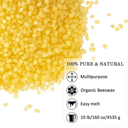 10 LB Yellow Beeswax Pellets - DIY Candle Making Kits, Magical Craft Making, Hand Care DIY Creams, Lip Balms and Soap Making Supplies (160 oz). - size: Yellow1-10lb