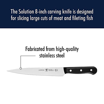 HENCKELS Solution Razor-Sharp 8-inch Carving Knife, German Engineered Informed by 100+ Years of Mastery, Black/Stainless Steel - color: Black/Stainless Steel, style: Solution