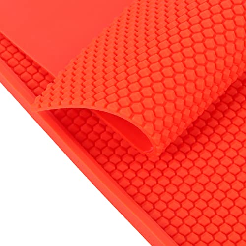 2Pcs Beeswax Sheet Mold, Natural Beeswax Sheet DIY Rubber Comb Foundation Press Mold Beekeeping Accessory Red