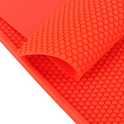 2Pcs Beeswax Sheet Mold, Natural Beeswax Sheet DIY Rubber Comb Foundation Press Mold Beekeeping Accessory Red