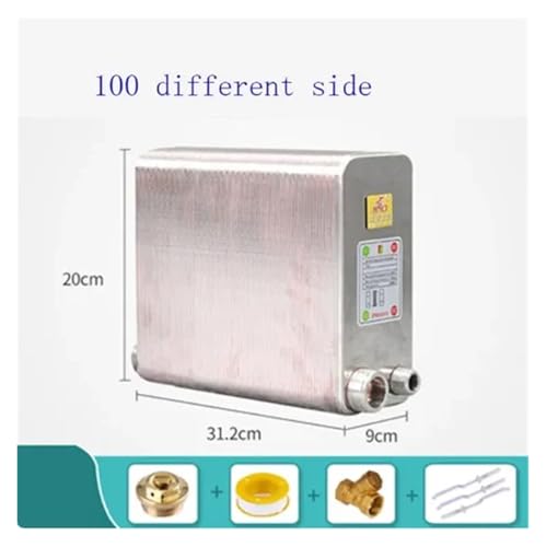 24/32/38 Plates Heat Exchanger Beer Wort Chiller Cooler 304 Stainless Steel 1/2 for Home Hot Water(100 Different Side) - size: 100 Different Side