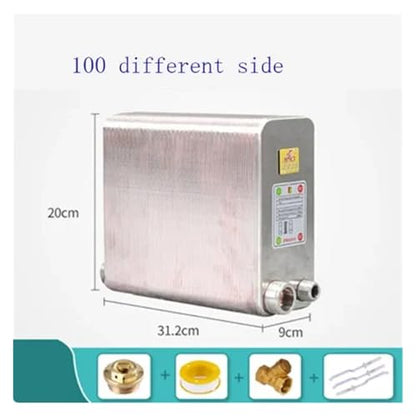 24/32/38 Plates Heat Exchanger Beer Wort Chiller Cooler 304 Stainless Steel 1/2 for Home Hot Water(100 Different Side) - size: 100 Different Side