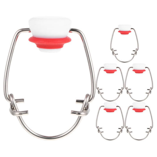 6Pcs Swing Top Bottle Caps for Glass Beer Bottles Airtight Flip Stoppers Reusable Wire Swing Caps for Home Brewing and Beverage Sealing