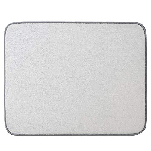 Dish Drying Mat for Kitchen 2 Pack, Ultra Absorbent Microfiber Dishes Drainer Mats by Subekyu,19.2 by 15.8 Inch(Rhombus) - color: Dark Gray 2P 19.2*15.8