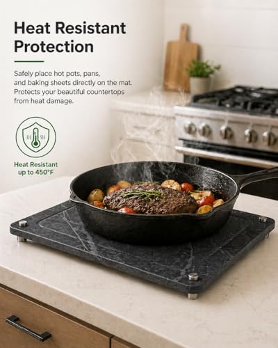 Large Stone Drying Mat for Kitchen Counter - 16”*12” Marble Veining Quick Drying Fast Absorbent Drying Mat, Natural Diatomaceous Earth Dish Drying Mat - size: 16" x 12"
