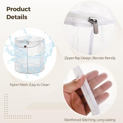 2 Pcs Nylon Filter Bags, 2 Gallon, 220 Micron Fine Mesh Strainer Bag, Reusable Food-Safe Liquid Filter Bag, All-Purpose Filter Bag for Home Brew, Paint, Aquarium