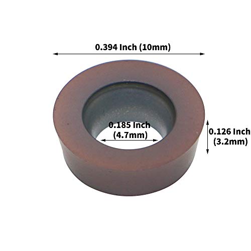Carbide Milling Insert Round RPMW1003 MO (R5) CNC Milling Machine Indexable Milling Insert, Multilayer Coated Lathe Tool Insert,Suitable for Processing Steel and Stainless Steel.10 Pieces/Box - size: RPMW1003MO VP