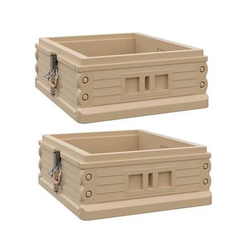 Apimaye Insulated Medium Super. Standard 10 Frame Langstroth Sized Super for bee Hives (Tan) (2)