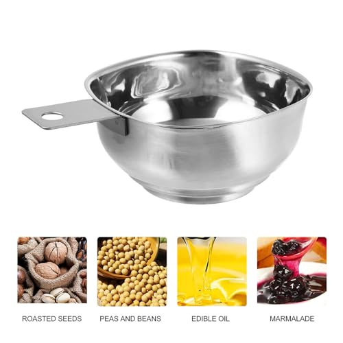 Hemoton Stainless Steel Wide Mouth Funnel with Handle for Mason Jars Kitchen Canning Funnel for Wide Mouth Jars Jam Filling and Food Transfer Tool 5.3 Inch Kitchen Gadget for Home and Restaurant