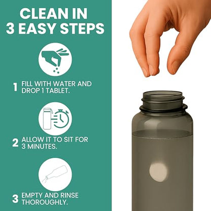 Salem’s Elite 48 Effervescent Water Bottle Cleaning Tablets | Tumbler Cleaning Tablets | Deodorizes & Removes Stains on Stainless Steel, Tumblers, Baby & Sports bottles (48, Large)