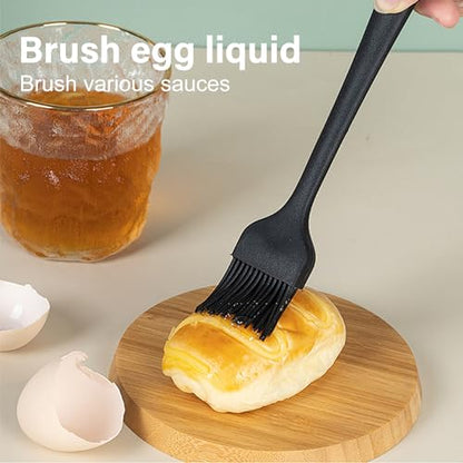 Silicone Basting Pastry Brush, Heat Resistant Cooking Brush for Oil and Sauce. BPA Free and Dishwasher Safe (2 Pcs).