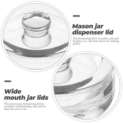 3pcs Fermentation Weights: Heavy Glass Fermenting Stones with Easy-grip Handle Compatible with Wide Mouth Mason Jars for Sauerkraut Kimchi