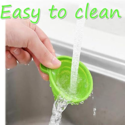 3 Pack Collapsible Silicone Funnels Kitchen Use Foldable Food Grade Liquid Transfer Tools Oil Water Spice Jar Bottle Filling, 12 g, 15 g, 38 g - color: Green, size: 3Pack