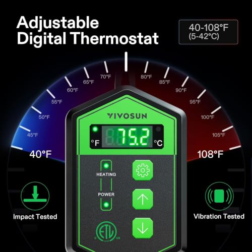 VIVOSUN 10"x 20.75" Seedling Heat Mat and Digital Thermostat Combo Set, UL & MET-Certified Warm Hydroponic Heating Pad for Germination, Indoor Gardening, Greenhouse - size: 10"x20.75"