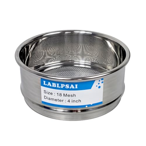 18 Mesh Lab Sieves 4" Diameter 304 Stainless Steel Wire Cloth Test Sieve for Industrial Laboratory Home - size: 18 mesh