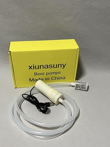 xiunasuny Beer Pumps, Portable USB Electric Auto Siphon Self Priming Beer Transfer Pump Kit, Food Grade Pump for Home Brew Beer,Wine, Beverages,Mead and Kombucha