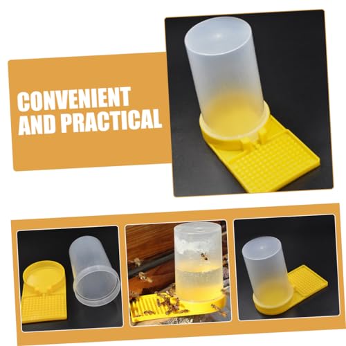 Mikikit Bee Feeder Station for Garden 4Pcs Beehive Water Feeding Cups Mesh Dish Reusable Beekeeping Supplies for Bees for Outdoor Feeding and Hydration