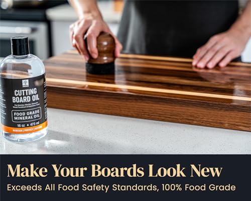 Mevell Food Grade Mineral Oil Made in USA 8 Oz, Butcher Blocks and Kitchen Countertops Conditioner, Food Safe Cutting Board Oil, Finish for Marble, Soapstone - size: 5"L x 3.5"W