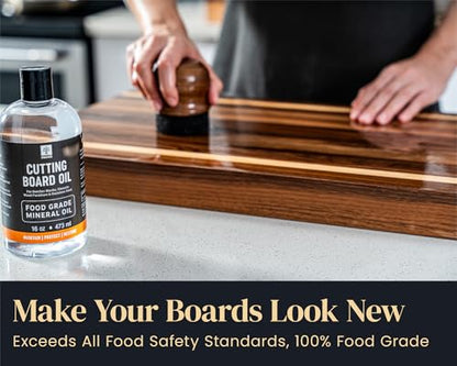 Mevell Food Grade Mineral Oil Made in USA 8 Oz, Butcher Blocks and Kitchen Countertops Conditioner, Food Safe Cutting Board Oil, Finish for Marble, Soapstone - size: 5"L x 3.5"W