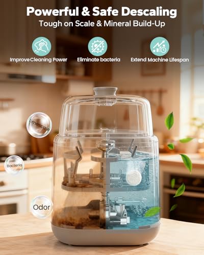 Descaling Tablets for Bottle Washer & Warmer: 20 Count Descaler Tablets Removes Limescale, Milk Residue & Mineral Buildup, Compatible with Baby Brezza, Momcozy, GROWNSY Baby Bottle Washer