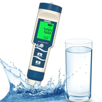 PH Meter, Hydrogen Water Tester, Digital 4-in-1 PH ORP H2 Temp Meter with ATC, H2 Water PPB/PPM Meter, 0.01 Resolution High Accuracy PH Tester for Drinking Water