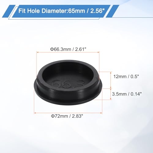 uxcell Silicone Hole Plug, Waterproof Round Rubber Stoppers Bottle Seal Plugs Tube Pipe End Caps for 65mm/2.56" Hole for Bathtub Bottle, Black - size: 65mm/2.56"