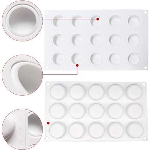 OCPO KITCHEN Stone Silicone Mold for Baking Mousse Cake, Candy, Pastry, Chocolate, Cupcake, Jelly, Cookie, Pudding, Cake Decoration Mold, 3D Stone Shape (15-Cavity) - style: Stone (15 Cavity)