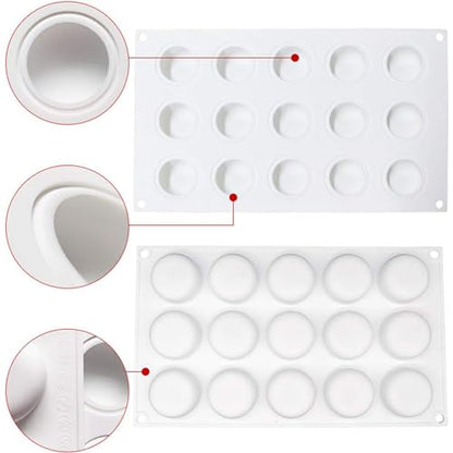 OCPO KITCHEN Stone Silicone Mold for Baking Mousse Cake, Candy, Pastry, Chocolate, Cupcake, Jelly, Cookie, Pudding, Cake Decoration Mold, 3D Stone Shape (15-Cavity) - style: Stone (15 Cavity)