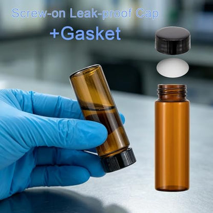 30 ml (1 Oz) Brown Glass Vials Liquid Bottles Lab Screwcap Capacity Sample Travel Container Pack of 24 - style: 30ML 24- Pack