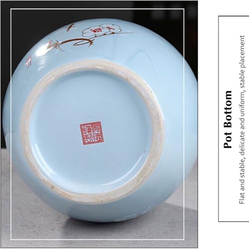 Traditional Chinese Porcelain Pickle Jar, Fermentation Crock Pickling Pot, Fermenting Jar with Water Seal Airlock Lid, Stoneware Fermenter for Kimchi Saue, Jingdezhen Ceramic,C,1.5kg