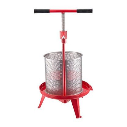 VEVOR 3.69 Gal/14L Fruit Wine Press, Stainless Steel Basket with Cross-beam and Triangular Structure, Manual Juice Maker, Cider Apple Grape Tincture Making Press with T-Handle for Kitchen Home - size: 3.69 Gal