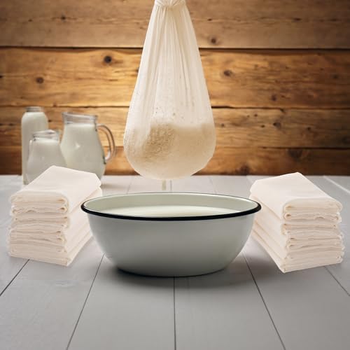 40 Pcs Cheesecloth for Straining Grade 100 Cheese Cloths Bulk 24 x 24 Inches and 20 x 20 Inches Hemmed Unbleached Cotton Muslin Cloth Reusable for Cooking Baking Juicing Cheese Making