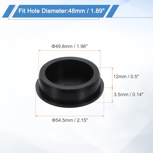 uxcell Silicone Hole Plug, Waterproof Round Rubber Stoppers Bottle Seal Plugs Tube Pipe End Caps for 48mm/1.89" Hole for Bathtub Bottle, Black - size: 48mm/1.89"
