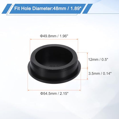 uxcell Silicone Hole Plug, Waterproof Round Rubber Stoppers Bottle Seal Plugs Tube Pipe End Caps for 48mm/1.89" Hole for Bathtub Bottle, Black - size: 48mm/1.89"