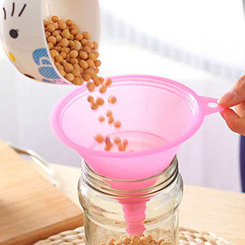 Plastic Funnel Set Funnels, Multipurpose Funnels Wide Mouth Funnel, Rainbow Colours Kitchen Suitable for a Variety of Bottles, Cans(5Pcs, Various Sizes)