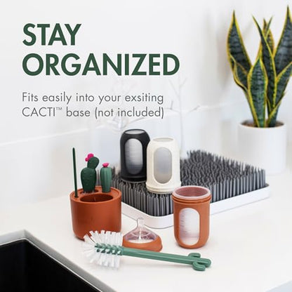 Boon Cacti Replacement Set - Bottle, Straw Brushes, Nipple, Detail - Non Toxic, Durable Nylon, Multicolor, 4 Count - size: 4 Piece Set, style: Terracotta Replacement Brush