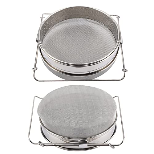 Mingzhe Stainless Steel Double Honey Strainer Sieve with Adjustable Arms for Honey Filtering 1 Set