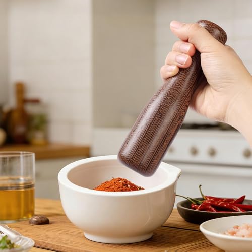 Sauerkraut Pounder - Manual Non-Slip Wooden Masher, Vegetable Fermentation Tamper, Pickle Packer Tool, Kitchen Food Prep | Wooden Crusher Tool,For Sauerkraut Pickling And Cooking (Khaki) - color: Khaki
