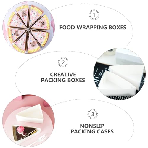 Cabilock 20-Pack Triangle Cake Boxes 5.11 X 3.34 X 1.96 in Box with Lids Food Grade Dessert Containers for Cheesecake Pie Party Picnic Office School Home Restaurant