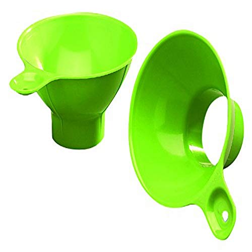 Arrow Canning Funnel, Lime - 2pk - Large Opening for Transferring Fruits & Vegetables into Containers & Jars - with Vent Ribs for Faster Flow - BPA Free - Made in USA