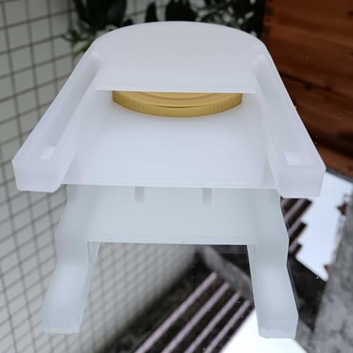 4 Pack Mason Jar Bee Feeder,White Bee Feeders for Hives,Bee Waterer for Outside Garden Use, Compatible with Regular and Wide Mouth Jars, Beekeeping Supplies for Hive Feeding - color: White