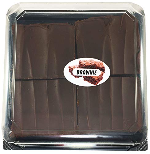 Brownie Grocery Store Food Labels 1.25 x 2 Inch Oval Shape 500 Total Adhesive Stickers - color: Brownie